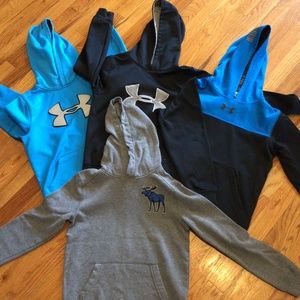 UNDER ARMOUR / Abercrombie HOODIES LOT of 4 - size BOYS Medium